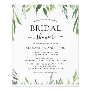 budget bridal shower botanical greenery invitation flyer