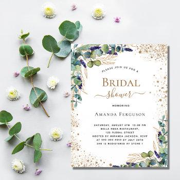budget bridal shower eucalyptus invitation