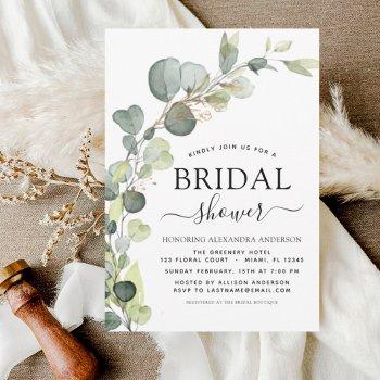 budget bridal shower eucalyptus invitation flyer