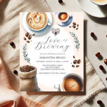 budget bridal shower invitation love is brewing flyer