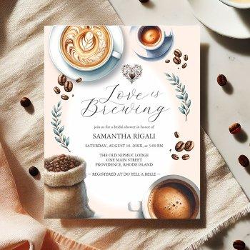 budget bridal shower invitation love is brewing flyer
