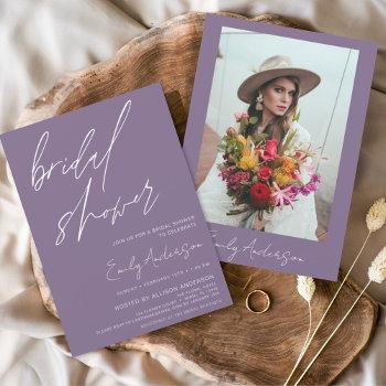 budget bridal shower purple boho invitation