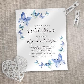 budget butterfly bridal shower invitation