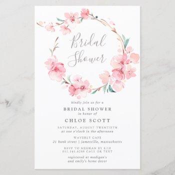  budget cherry blossom bridal shower invitation