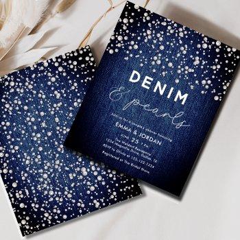 budget denim diamonds pearls blue couple shower