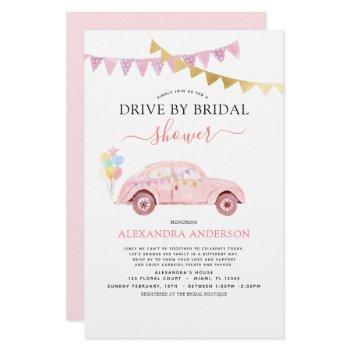 budget drive by bridal shower blush pink gold foil