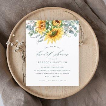 budget elegant sunflower bridal shower invitation