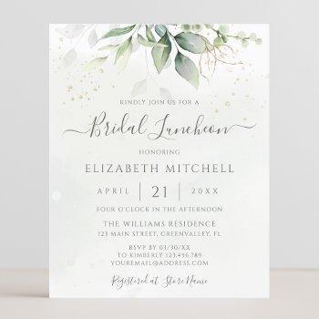 budget eucalyptus leaves bridal luncheon invite