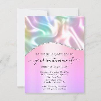 budget floral qr code pink holographic