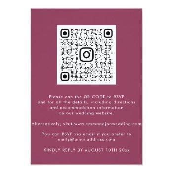 Budget Floral Qr Code Rose Burgundy Marsala Front View