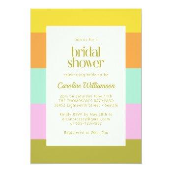 Budget Geometric Stripes Pastels Bridal Shower Front View