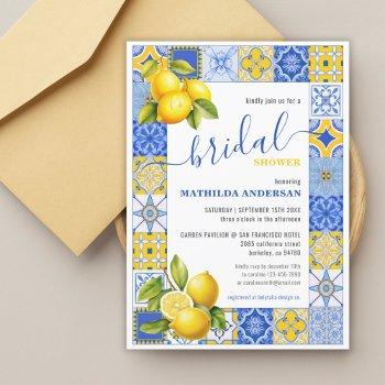 budget italian tiles lemon summer bridal shower invitation