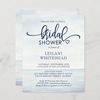 budget nautical ocean bridal shower invitation
