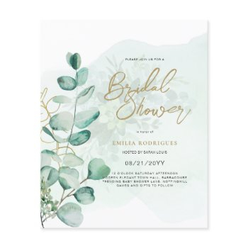 budget photo bridal shower invitation rustic leaf flyer