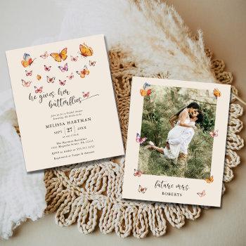 budget photo butterflies bridal shower invitation