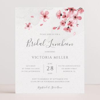 Budget Pink Floral Cherry Blossom Bridal Luncheon Front View