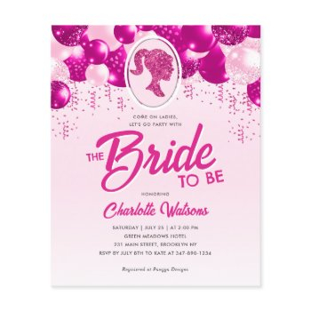 budget pink glitter balloon doll bridal shower