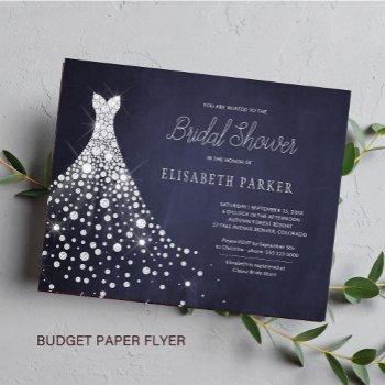 budget rustic navy bridal shower invitation flyer