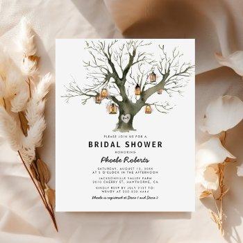 budget rustic oak tree bridal shower invitation