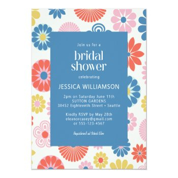 Budget Scandi Boho Folk Flower Blue Bridal Shower Front View