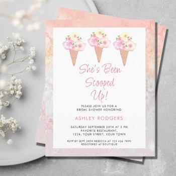budget she's been scooped up bridal shower invite