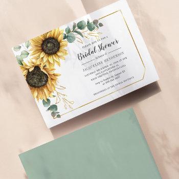 budget sunflower eucalyptus floral bridal shower