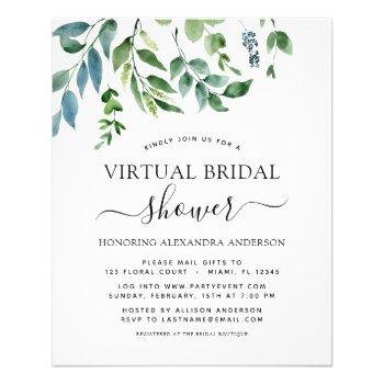budget virtual bridal shower greenery invitation flyer