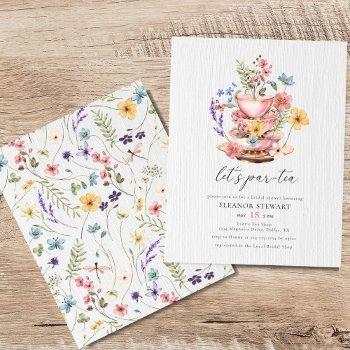 budget wildflower bridal tea party invitation