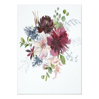 Burgundy Floral And Greenery Wedding Envelope Liner Front View