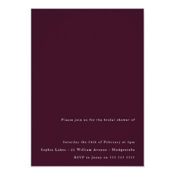 Burgundy & Rose Gold Modern Bridal Shower Foil Invitation Front View