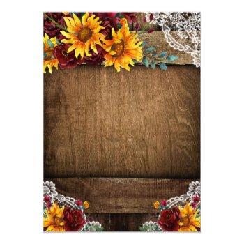 Burgundy Sunflower Lace Front View