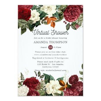 Burgundy Wine Red Floral Virtual Front View