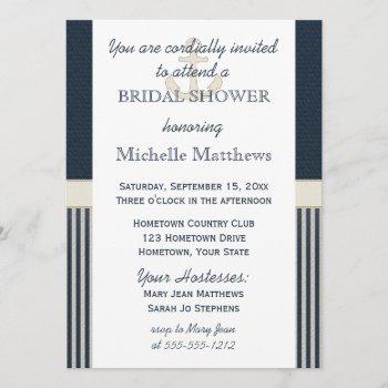 burlap ship's anchor nautical stripe bridal shower invitation