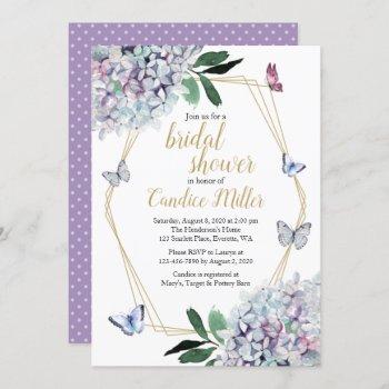 butterfly bridal shower invitation purple lavender