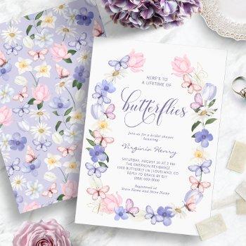 butterfly elegant bridal shower invitation