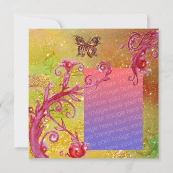 butterfly in sparkle 2 photo template yellow red