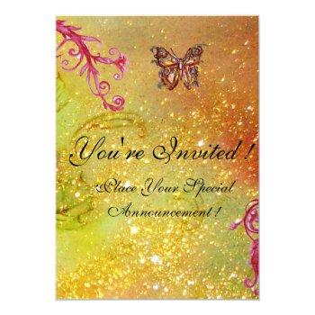 Butterfly In Sparkle 2 Photo Template Yellow Red Front View