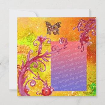 butterfly in sparkle 2 photo template yellow red