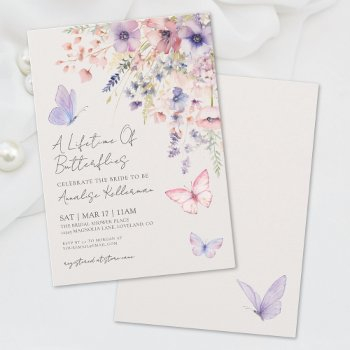 butterfly wildflower bridal shower invitation