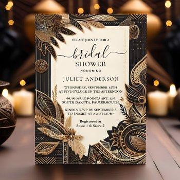 by african brown traditional nigeria bridal shower invitation