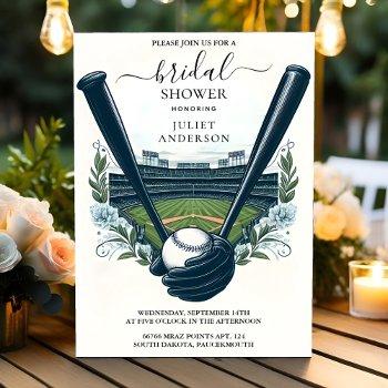 by champion team ball field baseball bridal shower invitation