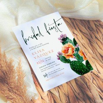 cactus flowers bold colorful fiesta bridal shower invitation