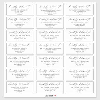 calligraphy script wedding guest address labels