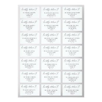 Calligraphy Script Wedding Guest Address Labels Front View