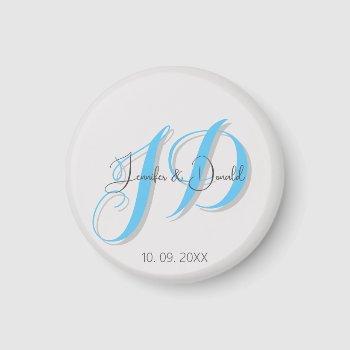 calligraphy trendy classical script monogram magnet