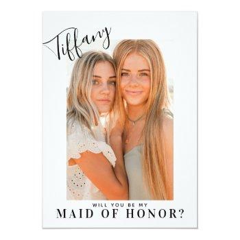 Calligraphy Will You Be My Maid Of Honor | Photo Front View