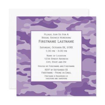 camo bridal shower or engagement party invitation