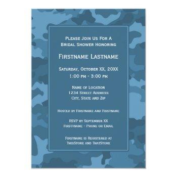 Camo Bridal Shower Or Engagement Party Invitation Front View
