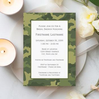 camo bridal shower or engagement party invitation