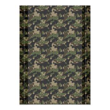 Camo Hearts Camouflage Engagement Shower Party Invitation Front View